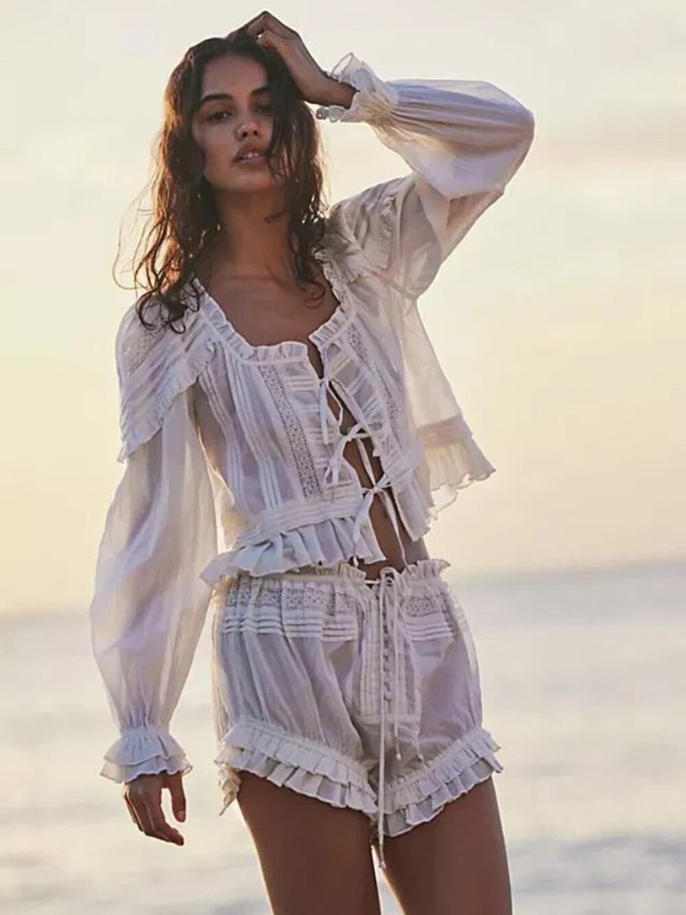 Free People Florence Bed Jacket Set